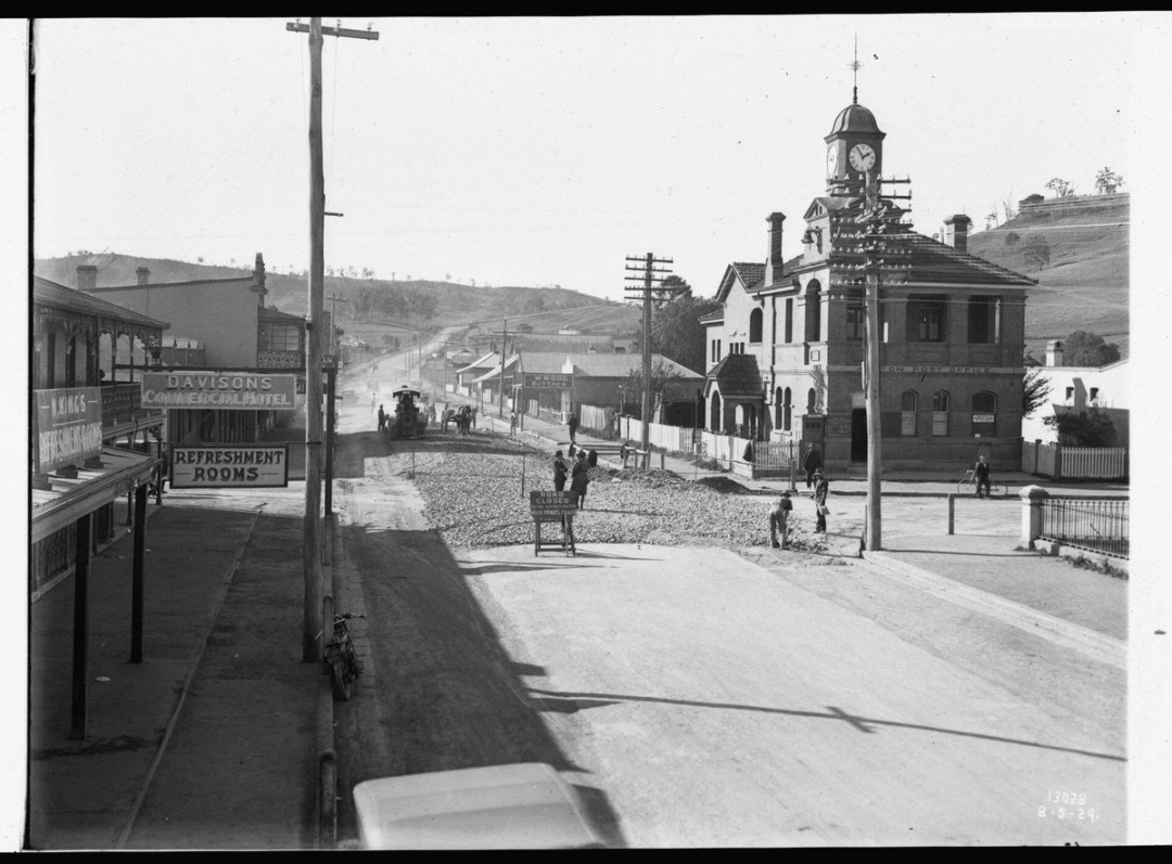 Repair work being carried out in small country town