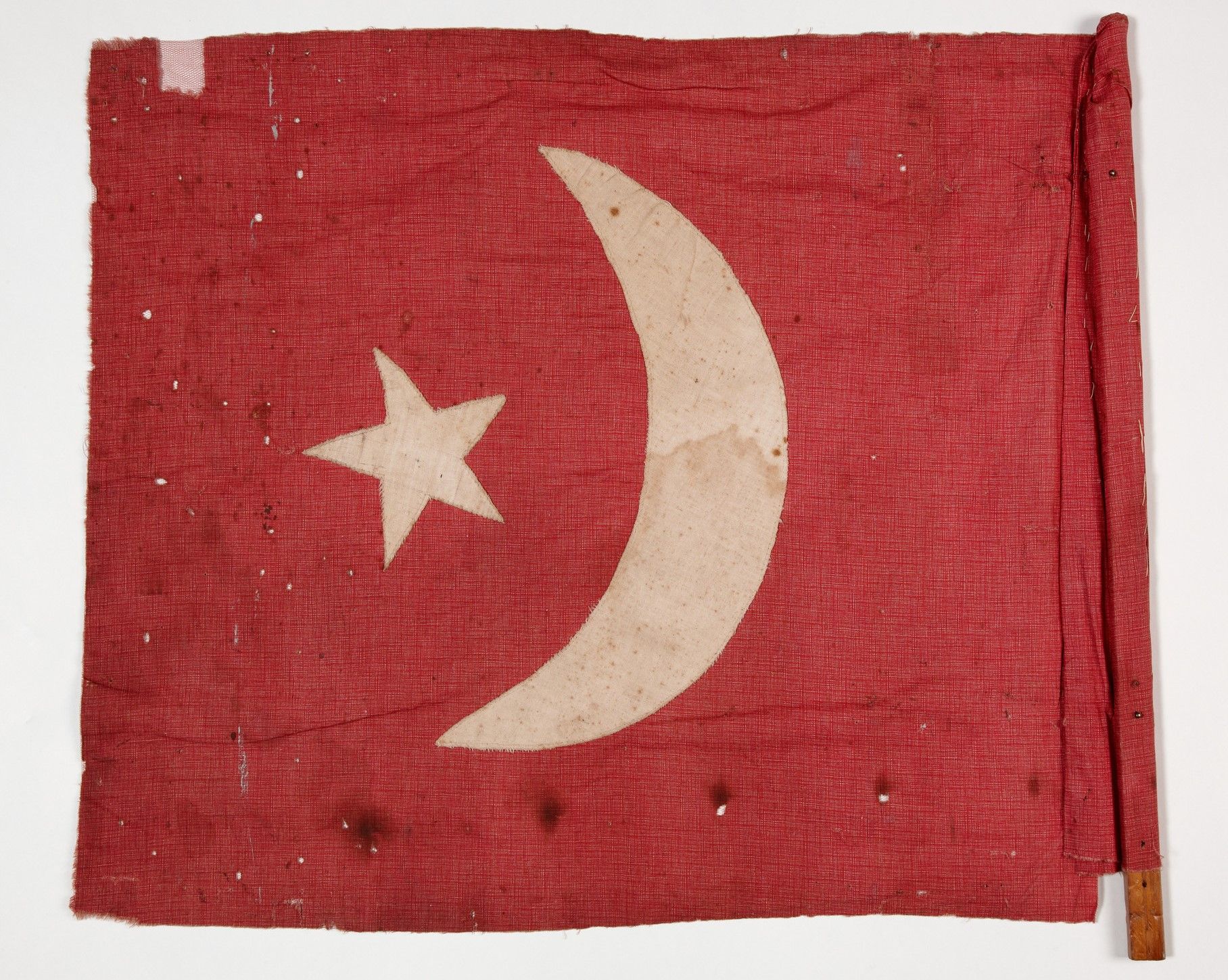 Flag with applied star and crescent moon, c1915
