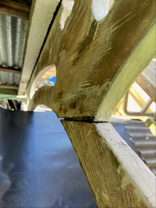Backside of the bargeboard prior to painting