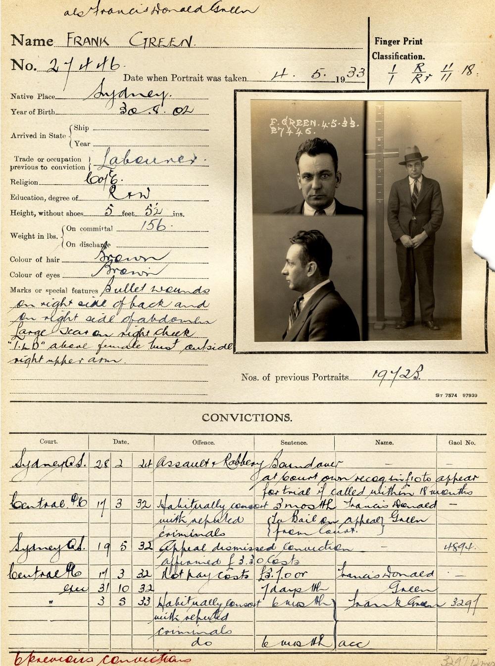 Mugshots and conviction record for Frank Green