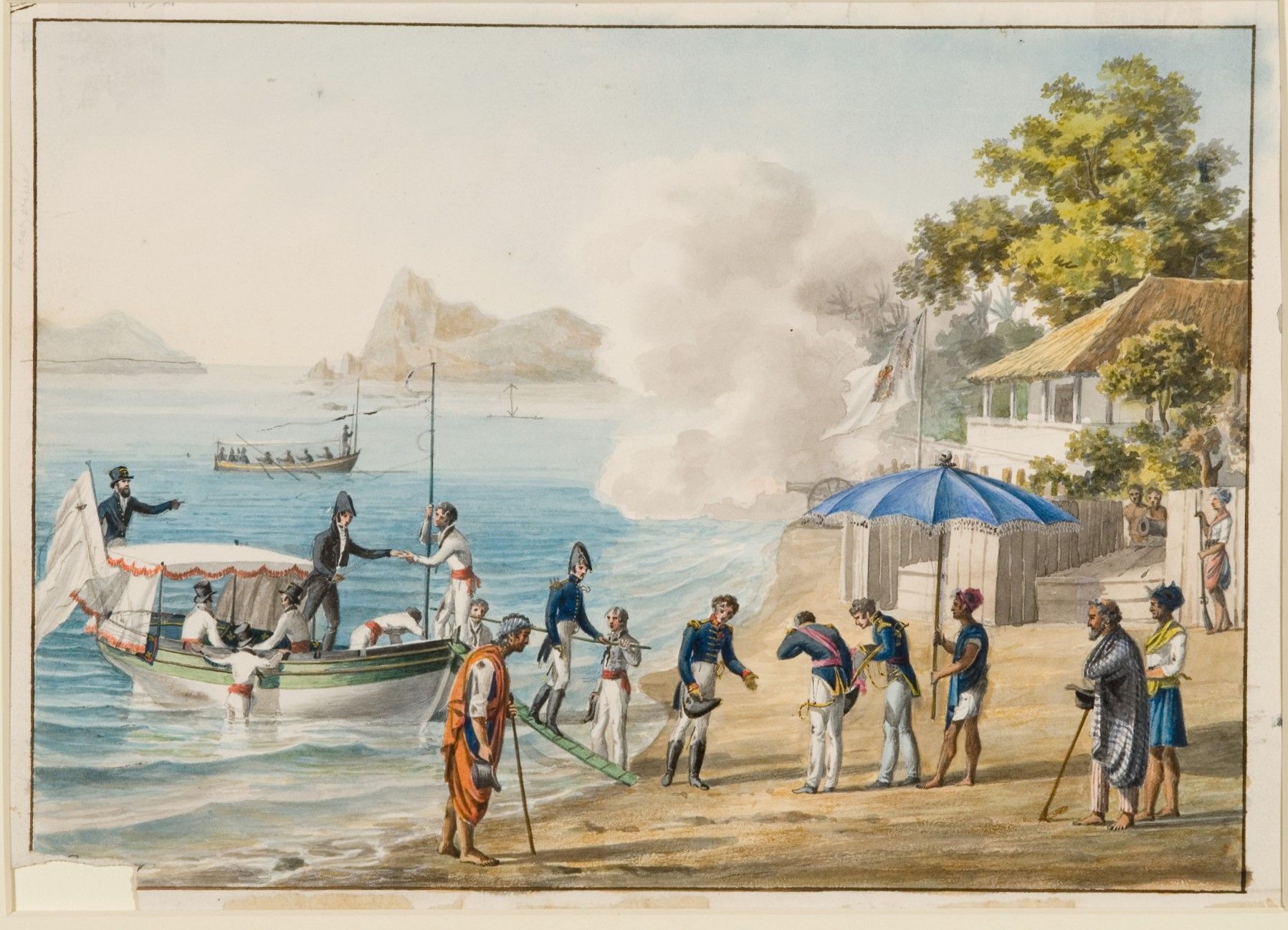 Painting of a party landing ashore