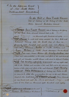 Probate file for Jean Emile Serisier