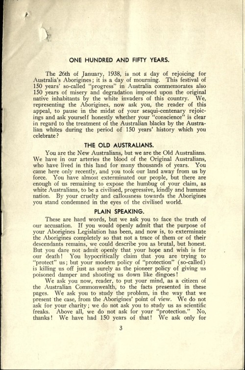 Pages from the pamphlet - Aboriginies claim citizenship rights! 