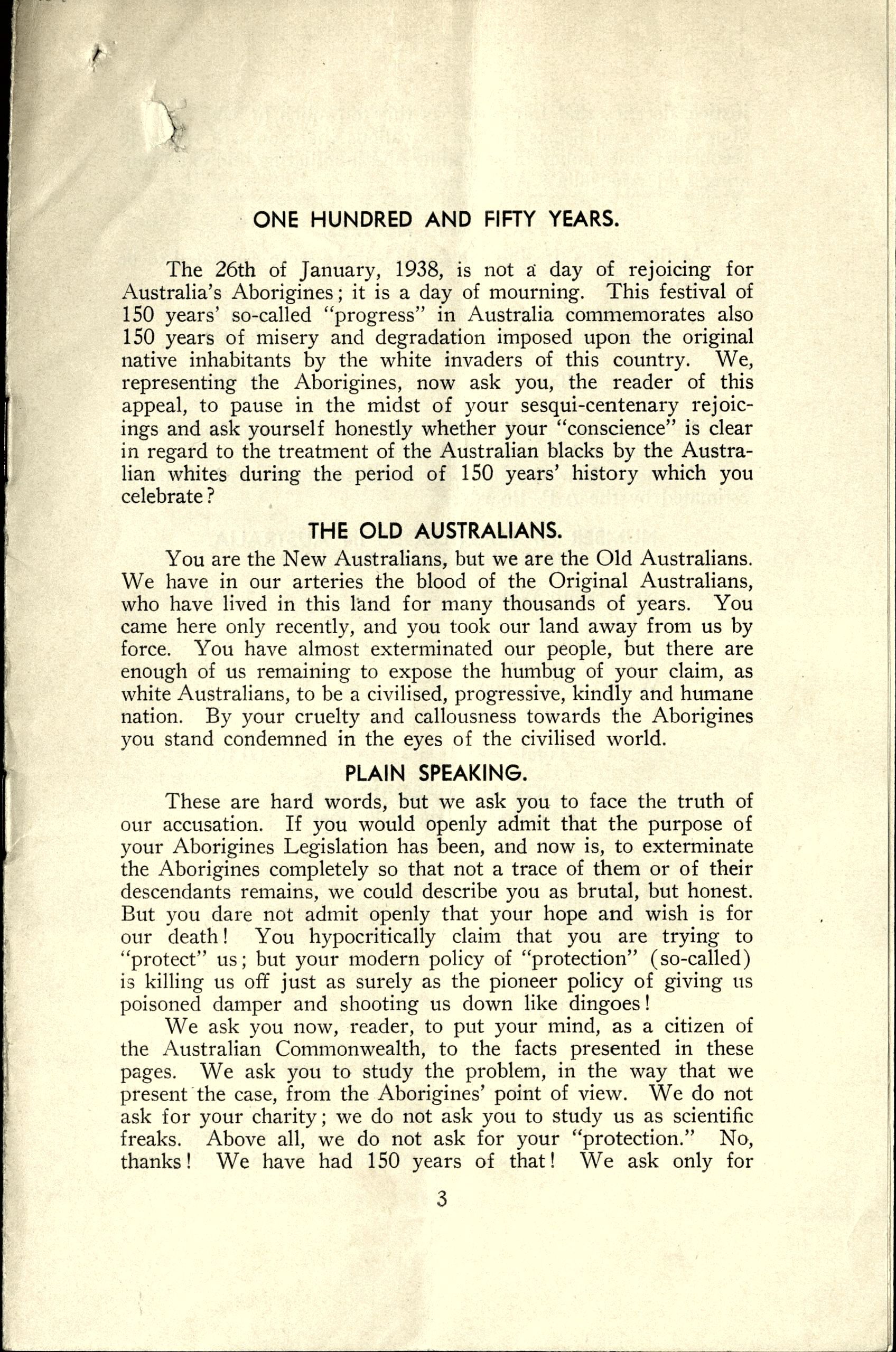 Pages from the pamphlet - Aboriginies claim citizenship rights! 