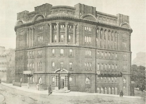 Sepia photo of a building