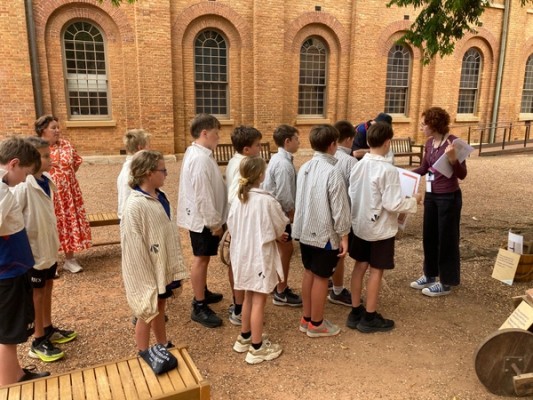 A group of students dressed as convicts
