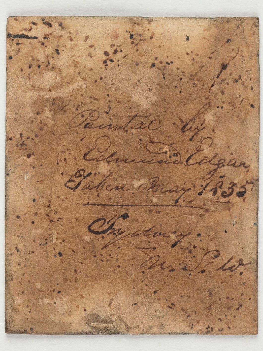 Artist’s signature and date on verso of portrait miniature of Mrs Mary Ann Turner