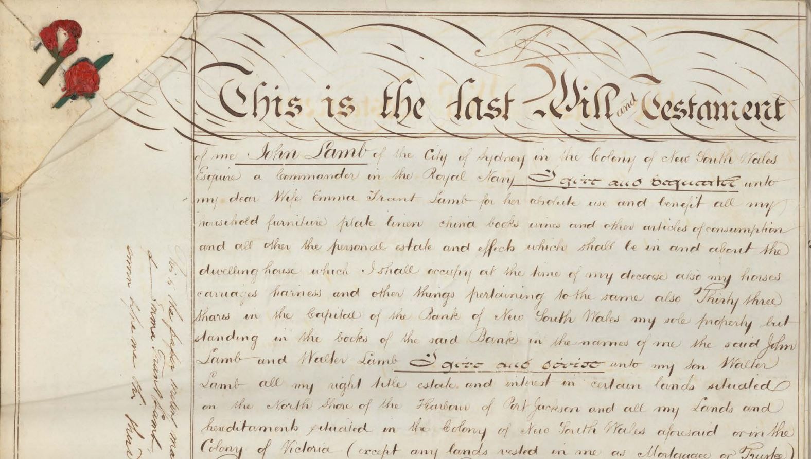 A last will and testament from 1863