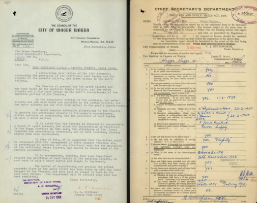 screenshot of digitised theatres file