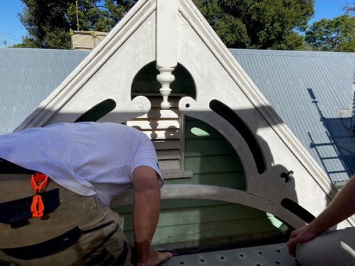 Preparing the bargeboard for painting