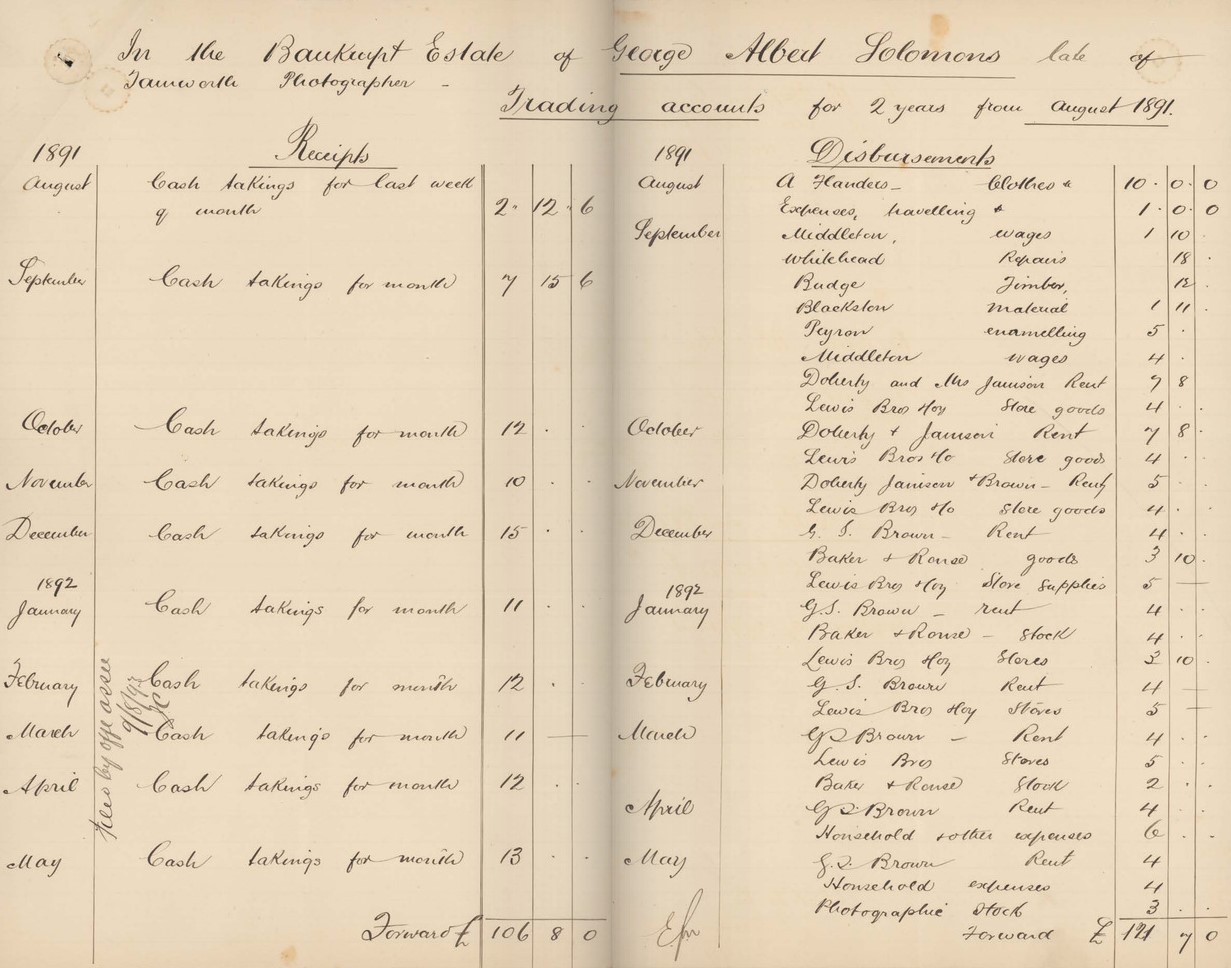 page from the bankruptcy file