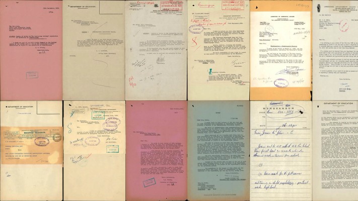 A collection of old printed documents