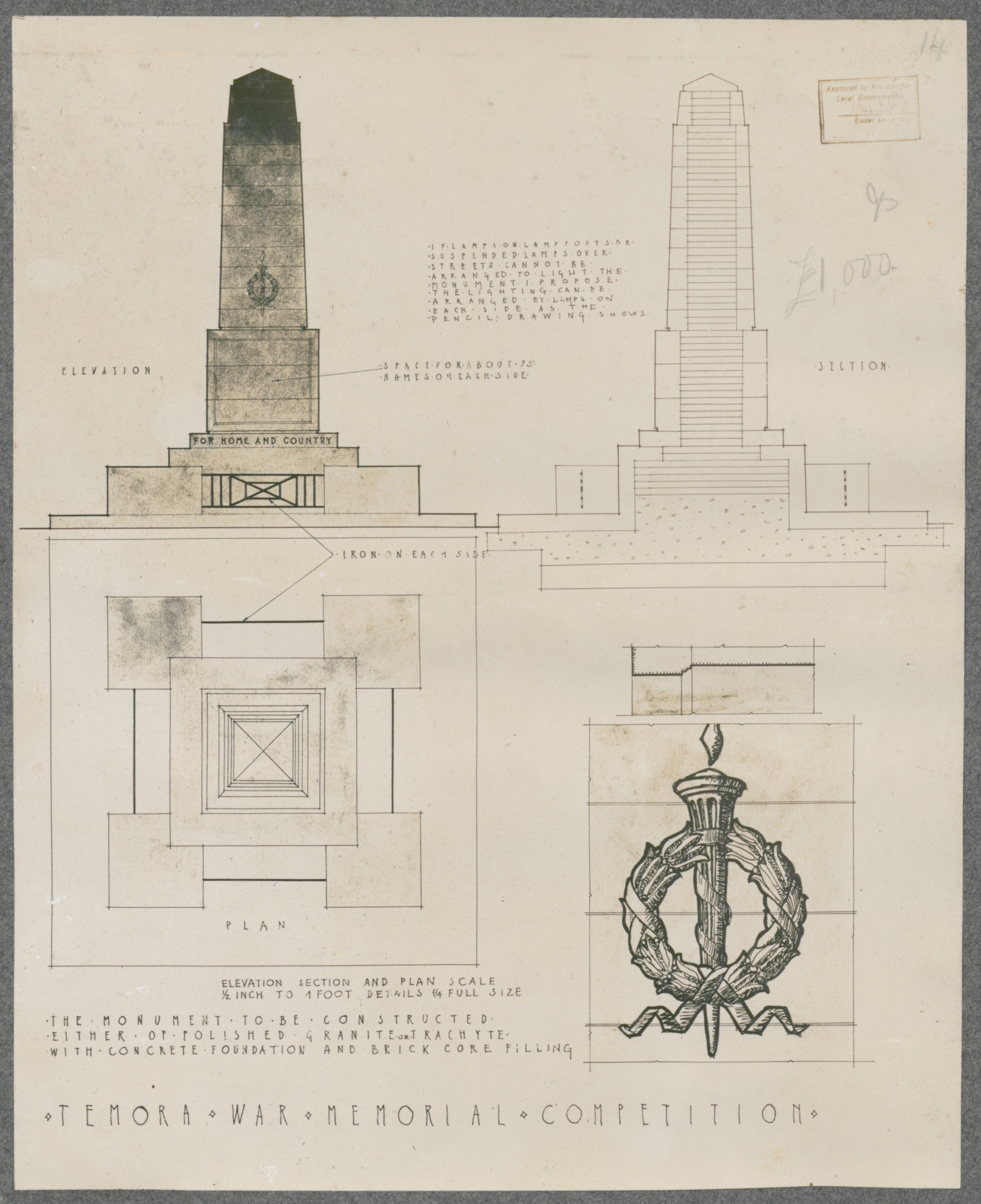 Competition plan of Temora war memorial