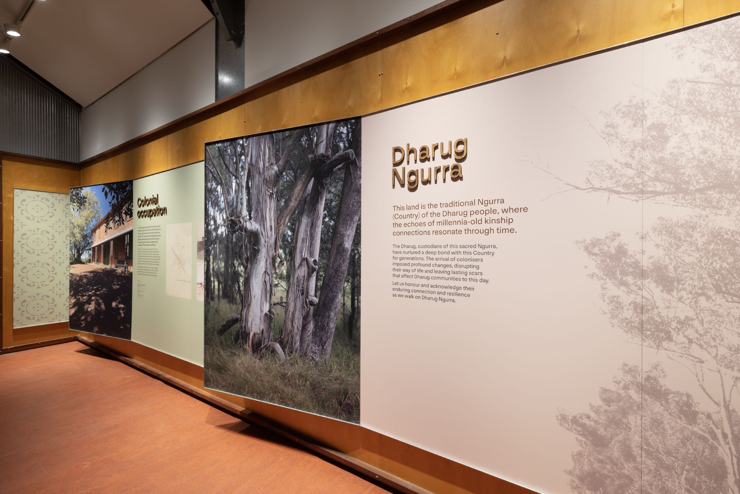 The Dharug panel at the visitor centre at Rouse Hill Estate