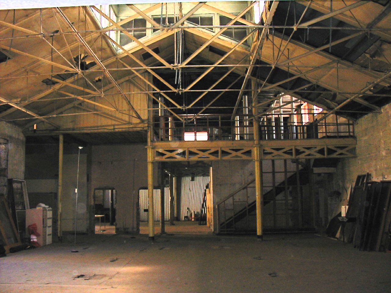 Looking north to the superintendent’s office during clear-out works, February 2002