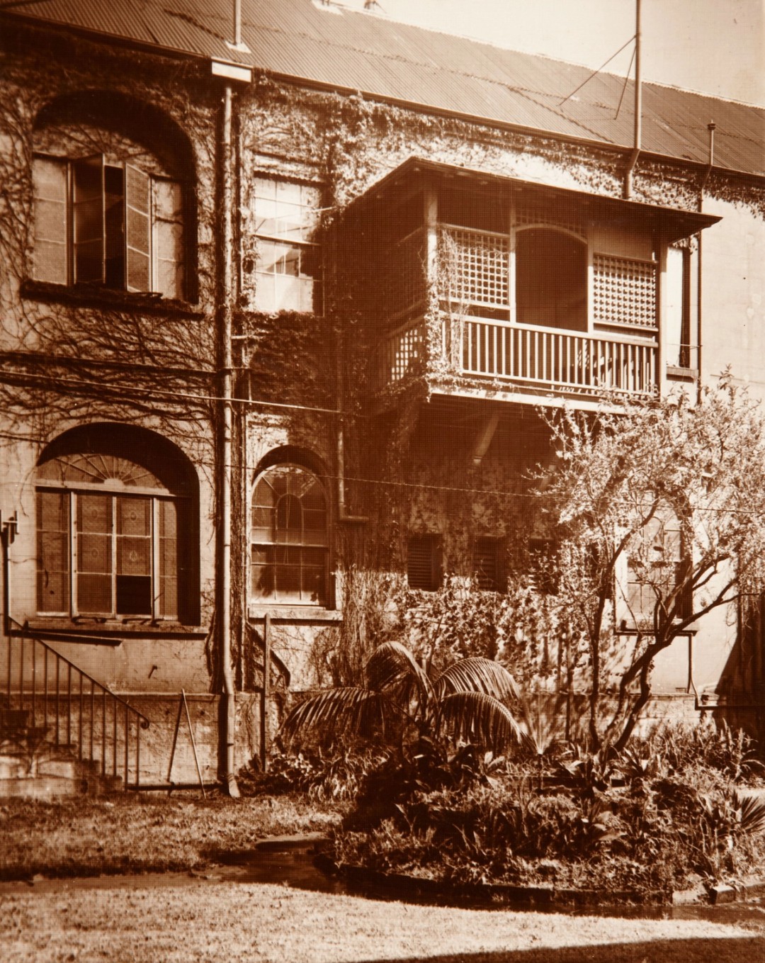 The patios and fountain, the Old Mint