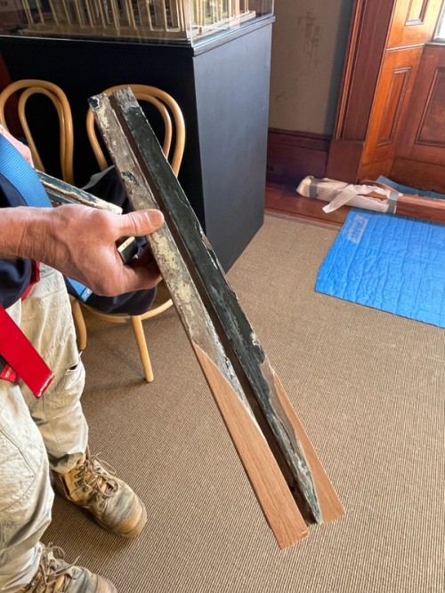 Splice repair of pocket cover prior to painting