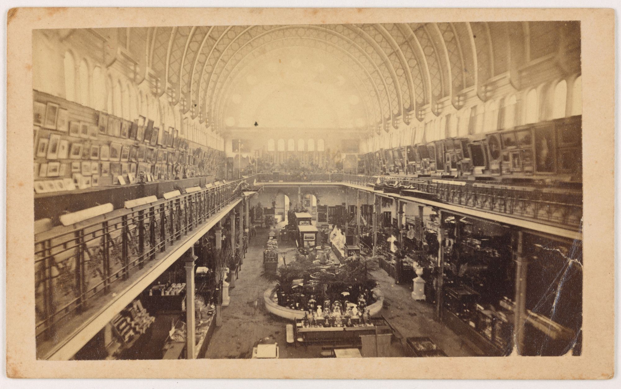 Interior of  building with stalls and displays