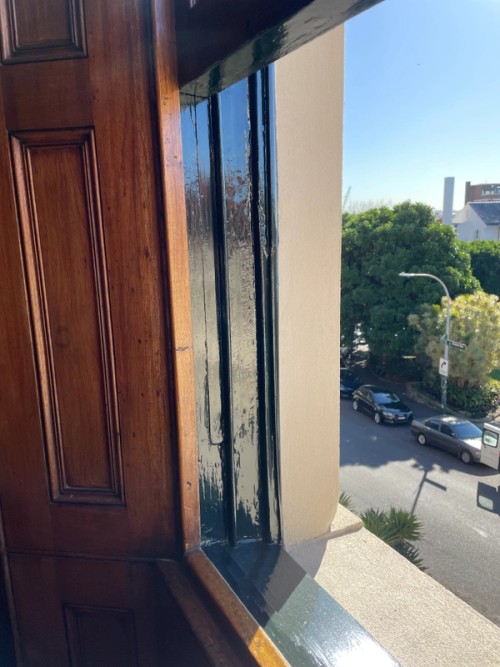 Reinstalled pocket cover showing new paint