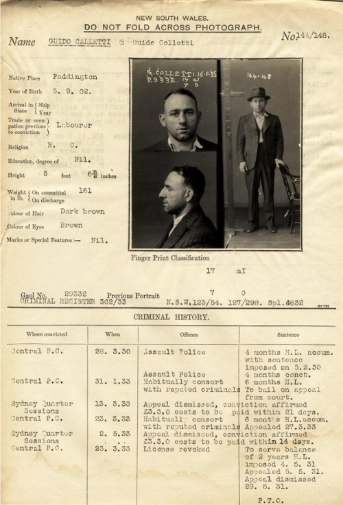 Mugshot and conviction record of Guido Caletti