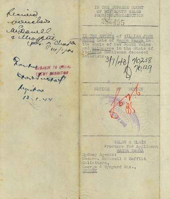 Probate file for William Monks