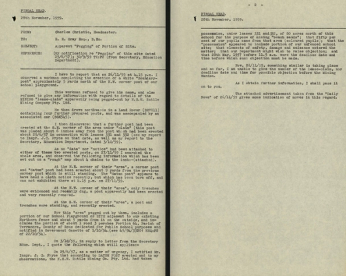 screenshot of page from digitised school file