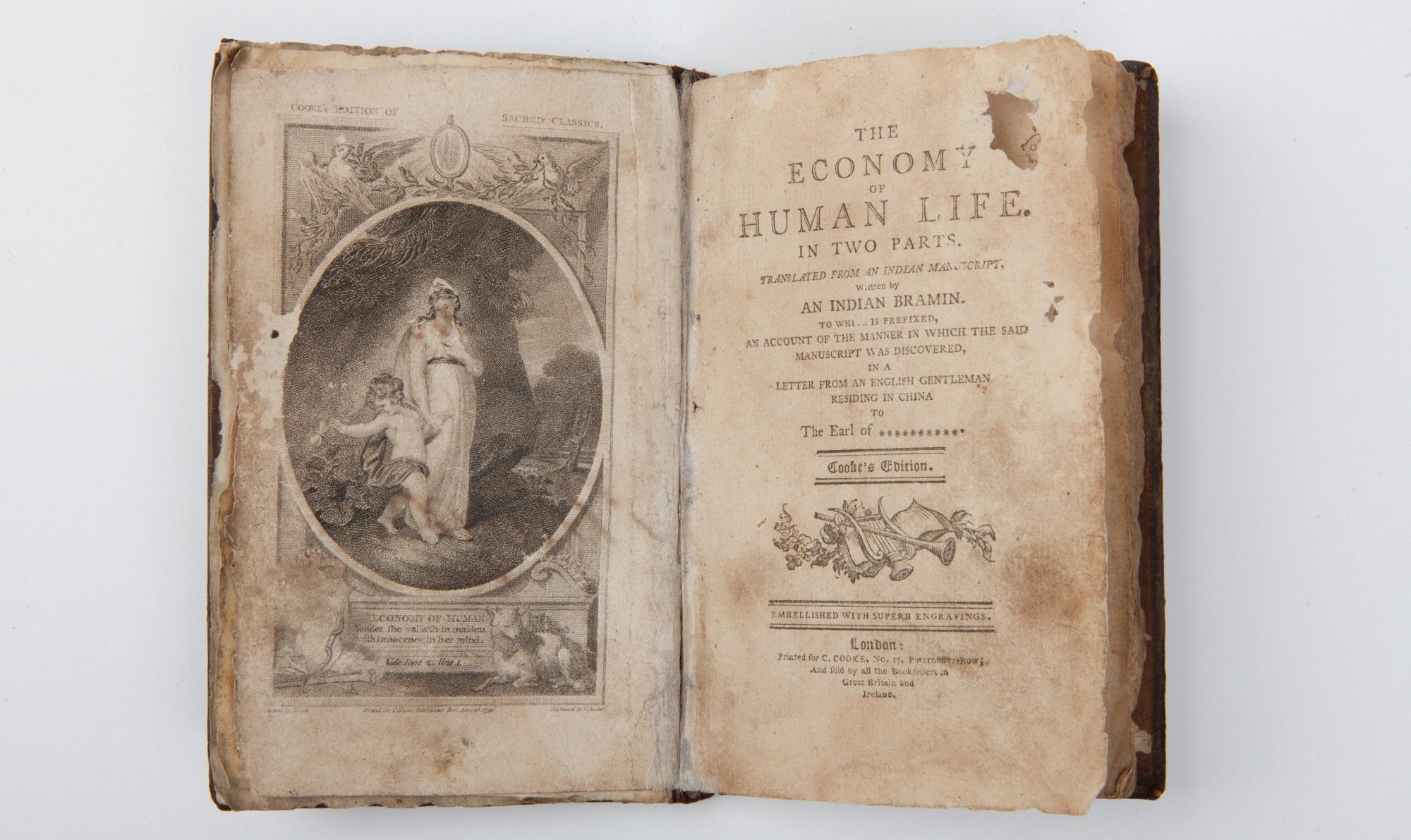 Title page for ‘The economy of human life: in two parts’