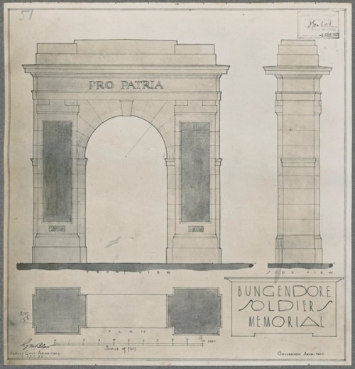 Plan of Bungendore soldiers memorial