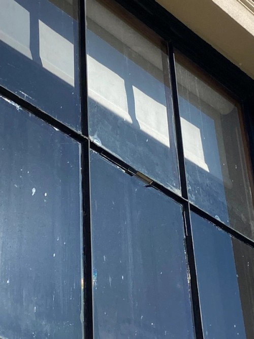 Damage to window frame at Elizabeth Bay House