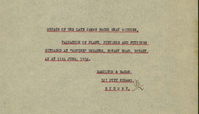 Screenshot of the front page of a deceased estate file