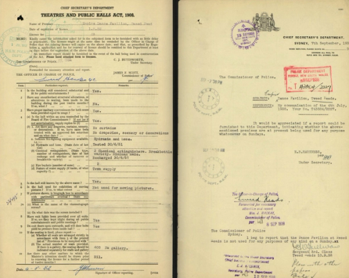 screenshot of page from digitised theatre file