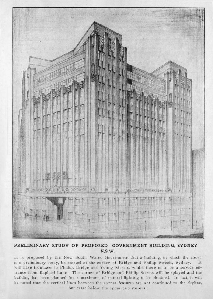 Page from a magazine showing a tall building