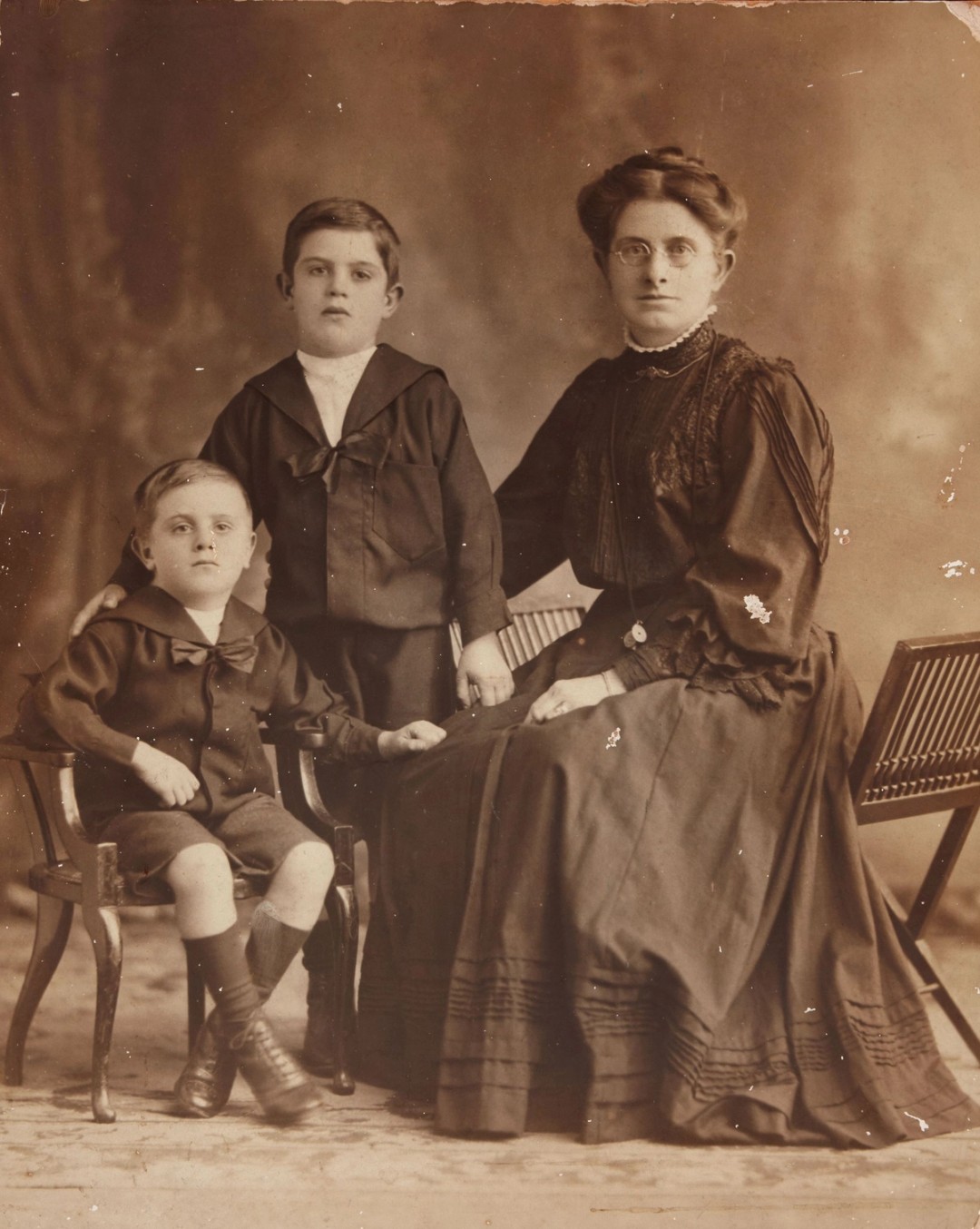 Portrait of a mother and her two sons