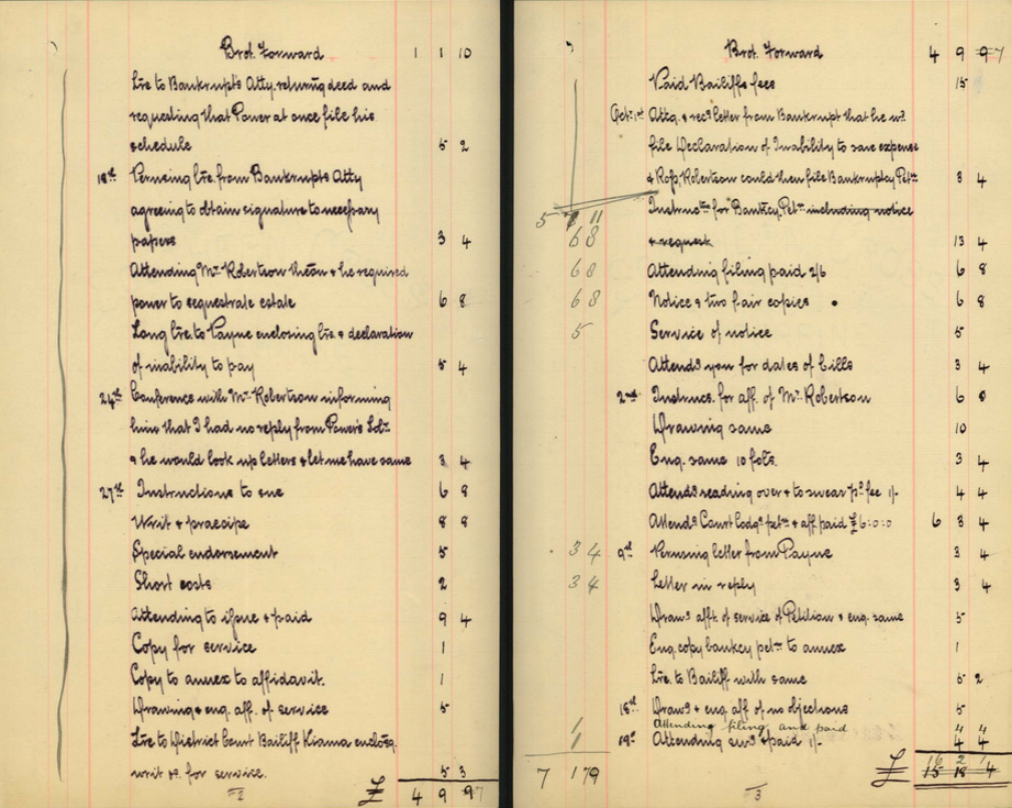 screenshot of pages from a bankruptcy file