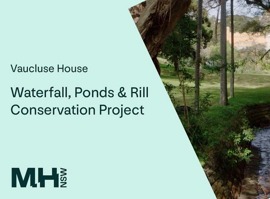 A creek with stonework banks