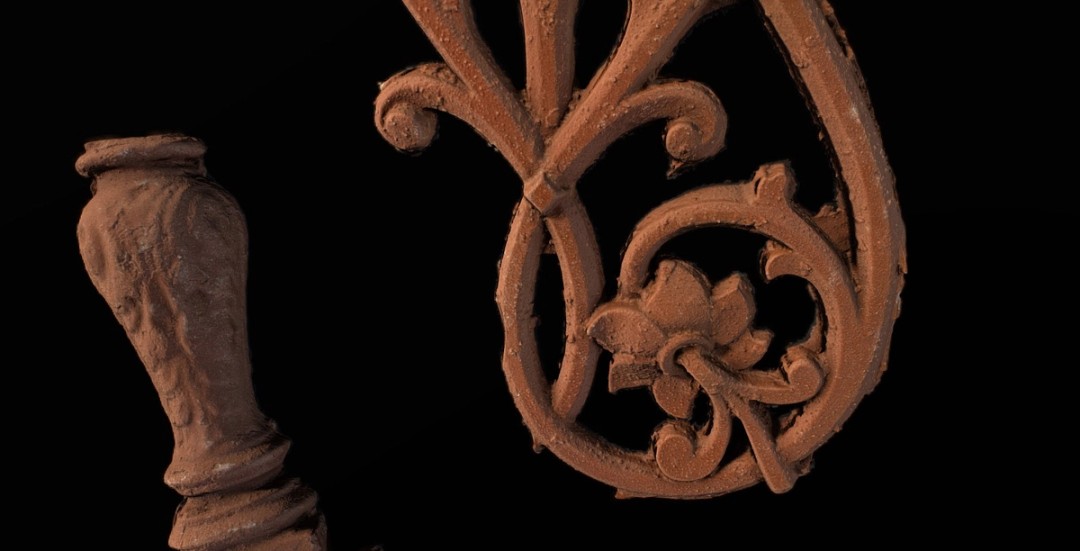 Digital scan of a sculptural panel 