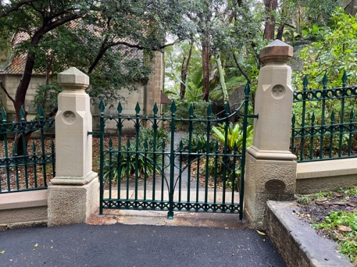 Wentworth Mausoleum showing the restored perimeter fence
