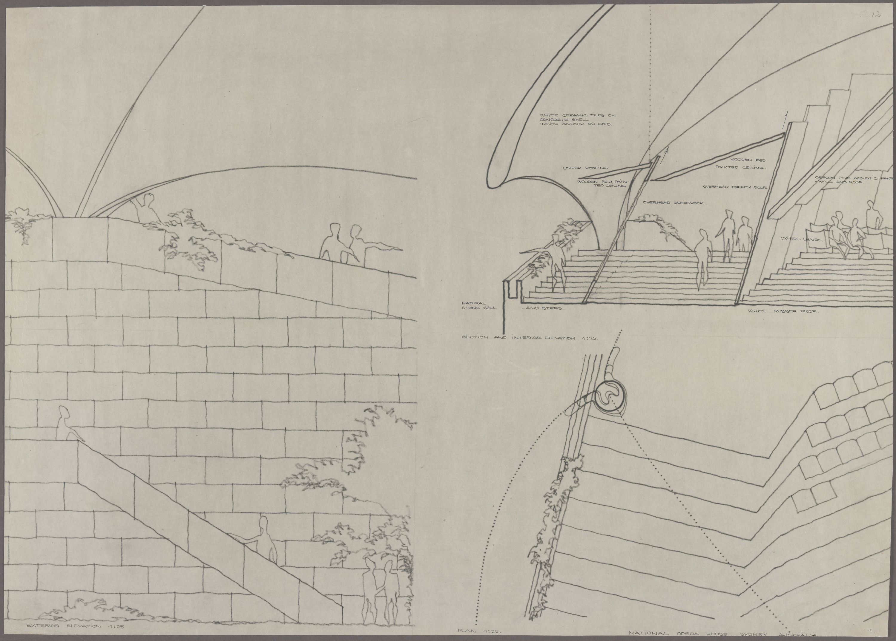 Jørn Utzon plans for a Sydney Opera House