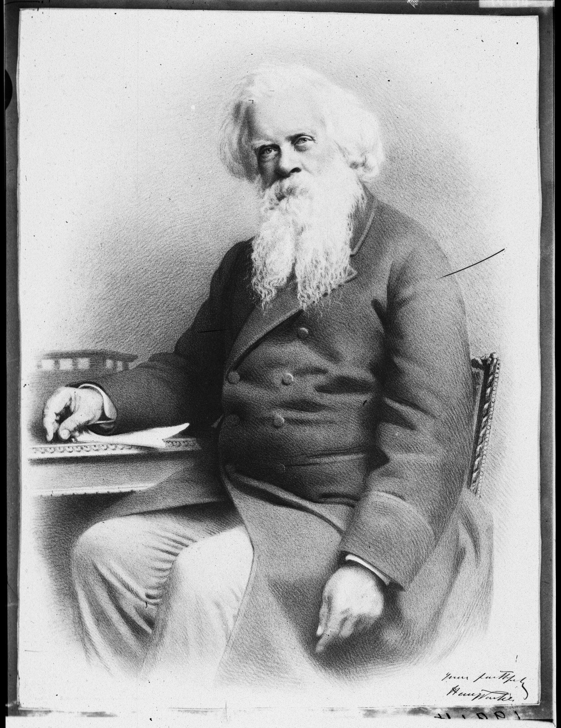 Portrait of a man with white hair and beard