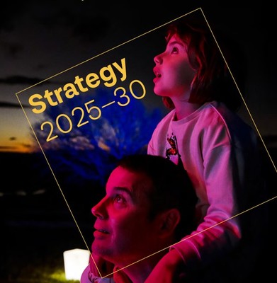 Cover of the 2025-2030 Strategy showing a girl sitting on a man's shoulders