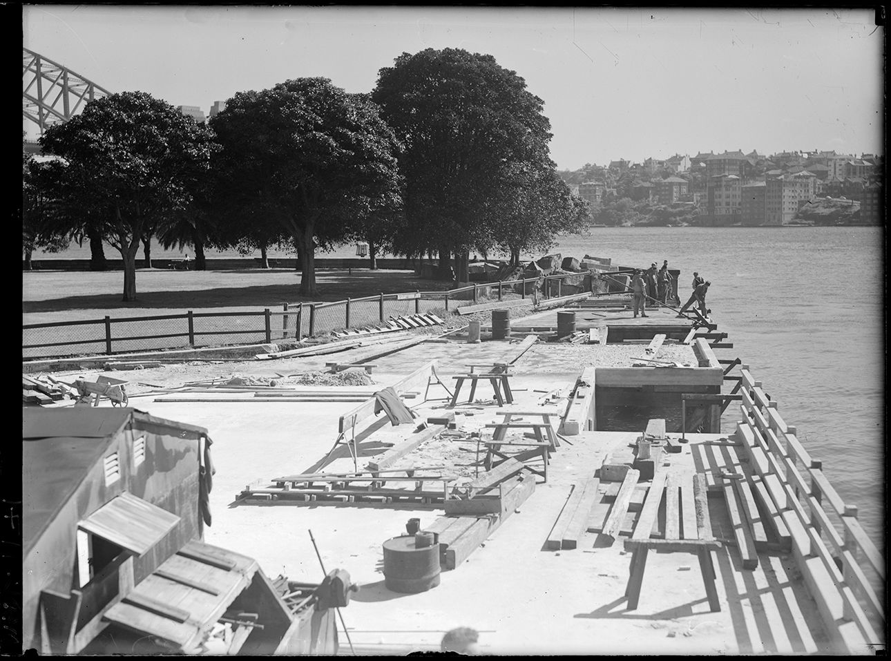 Construction work at Bennelong Point, World War 2 era