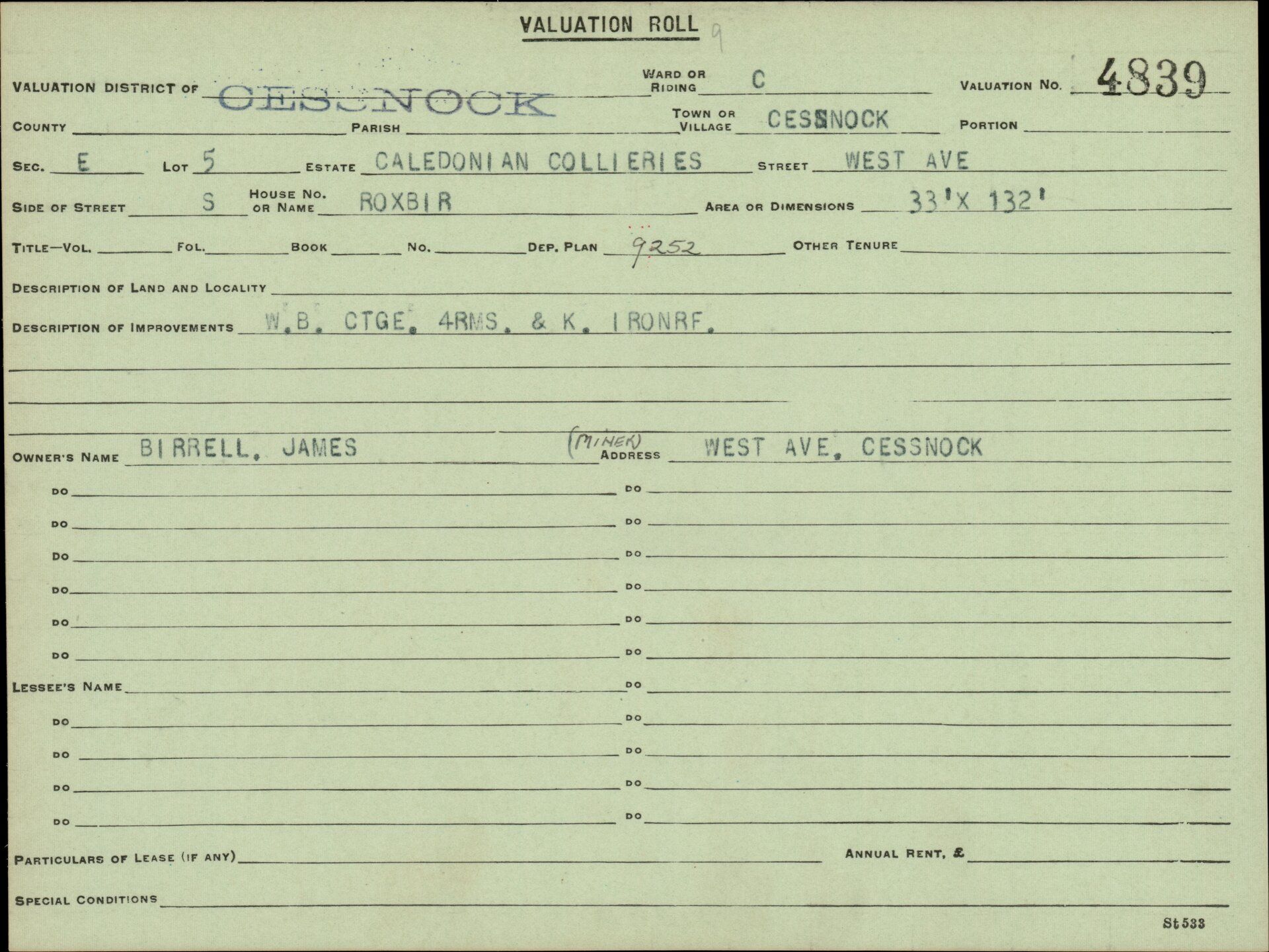 Digitised valuation card