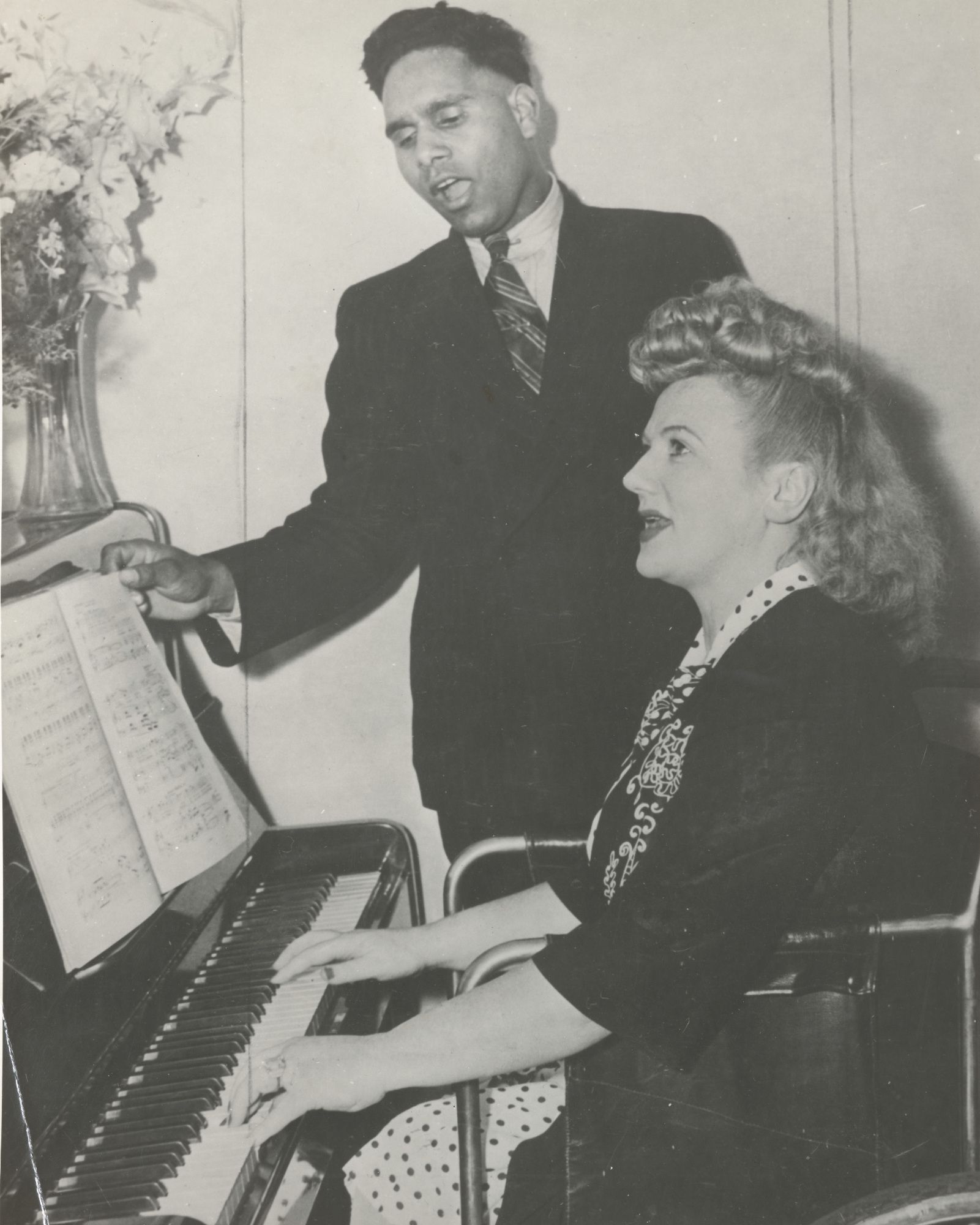 Harold Blair sings at a piano played by Marjorie Lawrence