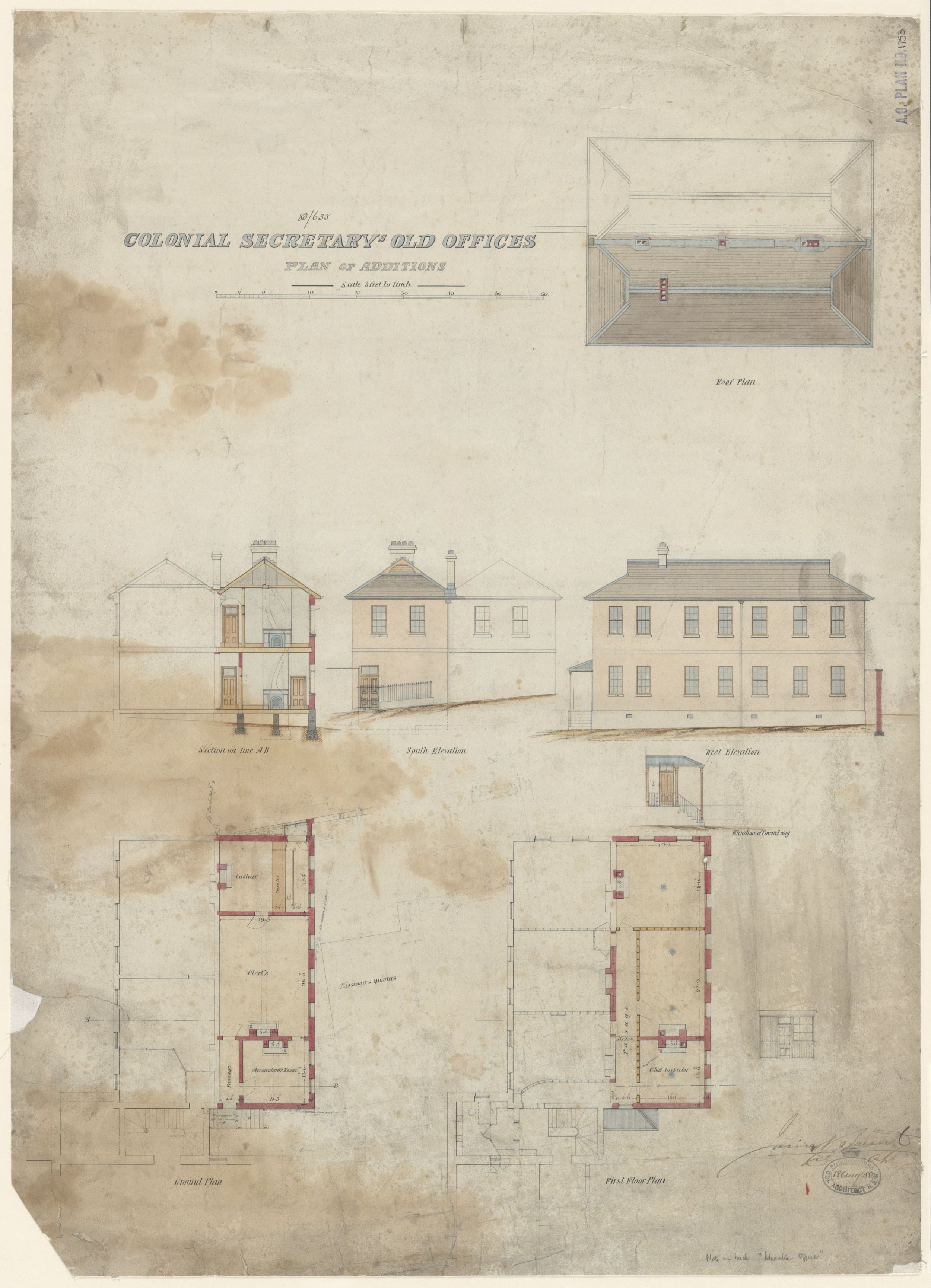 Plan of the Colonial Secretary's building