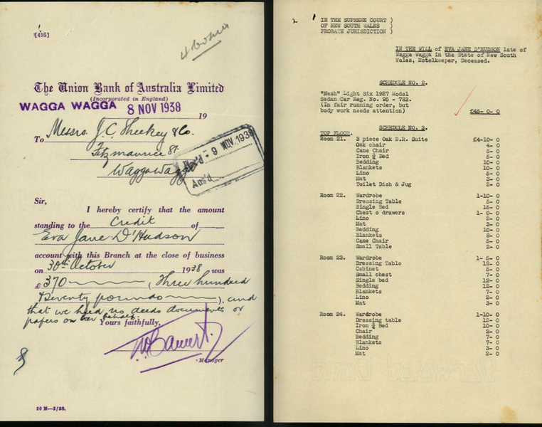 screenshot of digitised deceased estate file