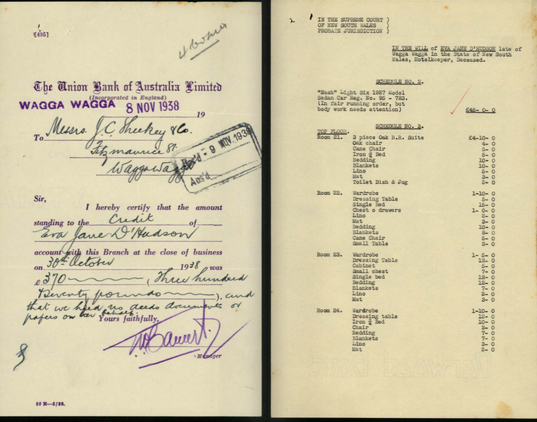 screenshot of digitised deceased estate file