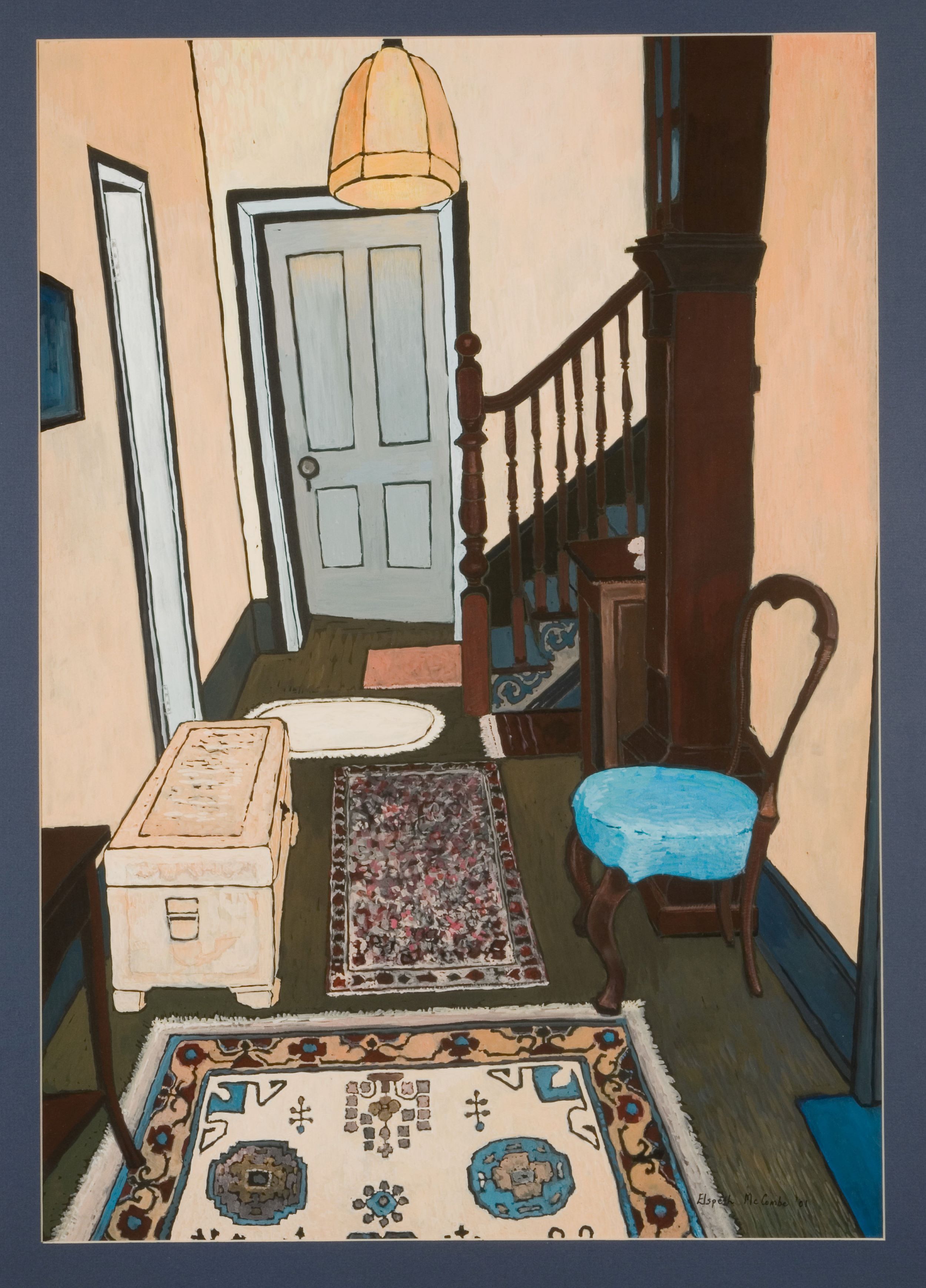 Painting of the entryway into a house