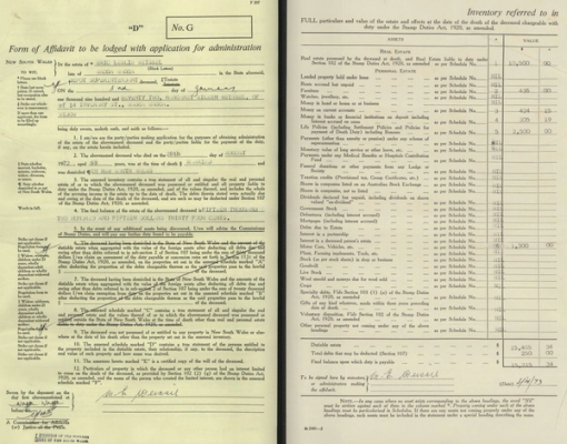 screenshot of digitised probate file