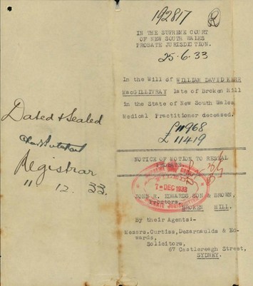 probate file for William David Kerr