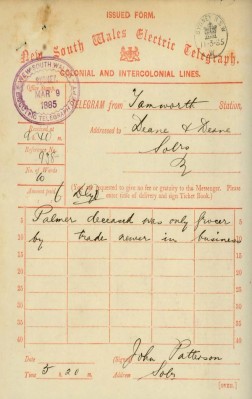 page from the deceased estate file